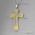 Pendentif crucifix en cristal de cristal d&#39;or, bijoux celtiques pour femmes